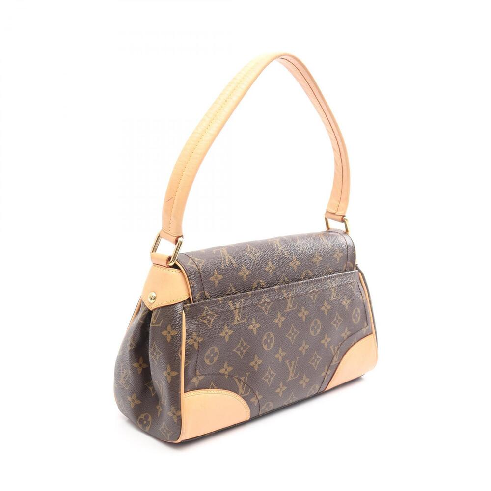 Louis Vuitton Bag Shoulder Leather Monogram Canvas Brown Beverly